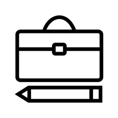 Briefcase and Pen icon vector image. Suitable for mobile apps, web apps and print media.