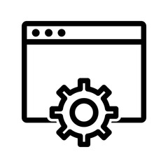 Browser Settings icon vector image. Suitable for mobile apps, web apps and print media.