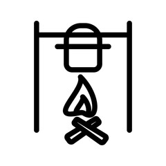 Camp Fire icon vector image. Suitable for mobile apps, web apps and print media.