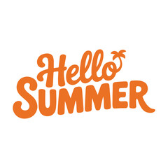 hello summer typography vector illustration, best for printing, poster, t shirt etc.
