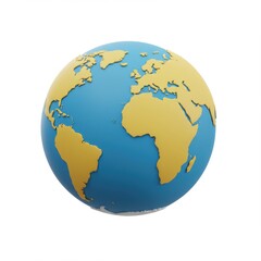 Naklejka premium Globe world earth map continents geography travel isolated on white background