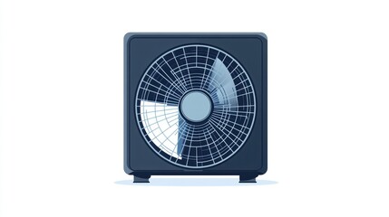 Square box fan, front view