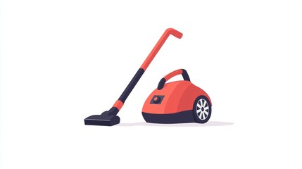 Modern upright vacuum cleaner illustration