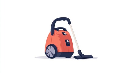 Naklejka premium Portable, red vacuum cleaner