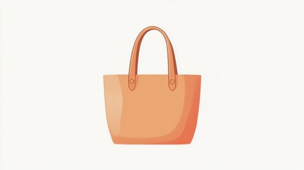 Peach-toned tote bag, simple design
