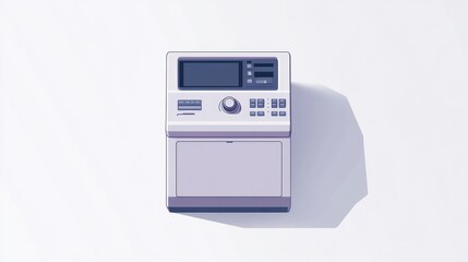 Modern, compact, electronic device with display and controls