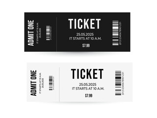 Set of vector tickets for events