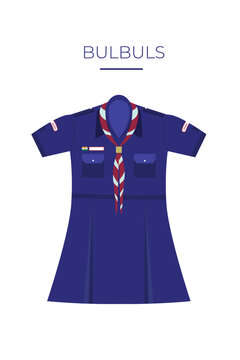 Simple Flat Vector Icon of Girl Scout Uniform on White Background
