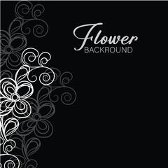 Obraz premium Elegant Black and White Floral Background Design for Invitations