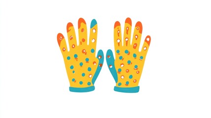 Colorful patterned work gloves