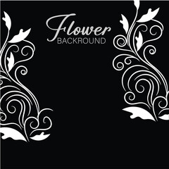 Elegant Black and White Floral Background Design for Invitations