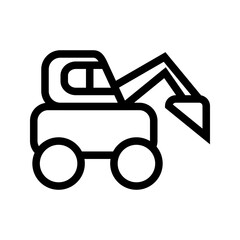 Escavator icon vector image. Suitable for mobile apps, web apps and print media.