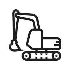 Excavator icon vector image. Suitable for mobile apps, web apps and print media.