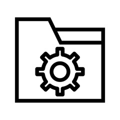 Folder Settings icon vector image. Suitable for mobile apps, web apps and print media.