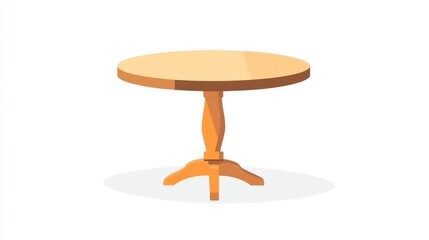 Simple round wooden table illustration (1)
