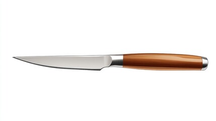 Chef's knife with a brown handle
