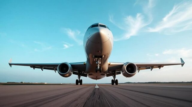 Airplane on Runway Ready for Takeoff Air Travel Journey Flight Transportation