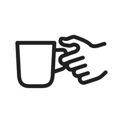 Holding Coffee Cup icon vector image. Suitable for mobile apps, web apps and print media.
