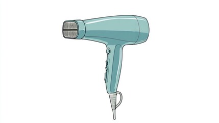 Stylish hair dryer illustration