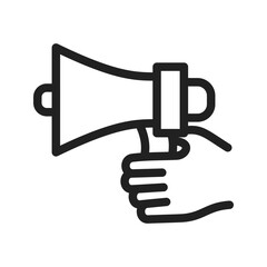 Holding Speaker icon vector image. Suitable for mobile apps, web apps and print media.