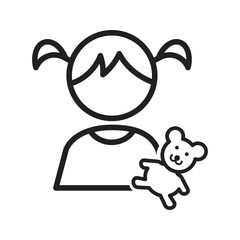 Holding Teddy Bear icon vector image. Suitable for mobile apps, web apps and print media.