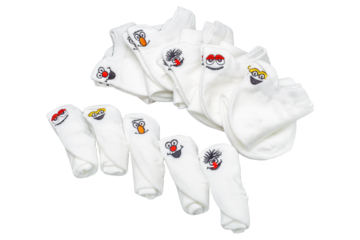 White socks isolated on a white background. Clipping path included.