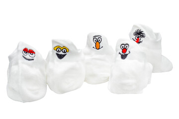 White socks isolated on a white background. Clipping path included.
