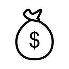 Money Bag icon vector image. Suitable for mobile apps, web apps and print media.