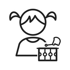 Playing Drums icon vector image. Suitable for mobile apps, web apps and print media.
