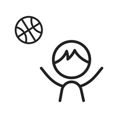 Playing with Ball icon vector image. Suitable for mobile apps, web apps and print media.