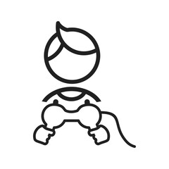 Playing Video Game icon vector image. Suitable for mobile apps, web apps and print media.