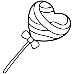 Simple Line Art Heart Candy