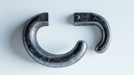 Industrial metal clasp design, separated halves