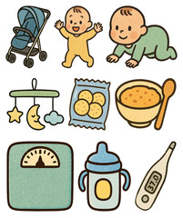 set of baby icons