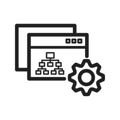 Sitemap Settings icon vector image. Suitable for mobile apps, web apps and print media.