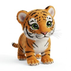 Obraz premium tiger cub isolated on white