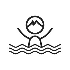 Swimming icon vector image. Suitable for mobile apps, web apps and print media.