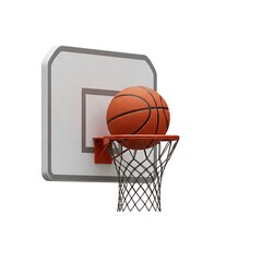 basketball hoop and ball