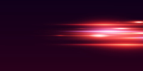 The effect of red light lines, the special effect of laser neon beams.