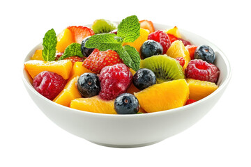 Mixed fruit salad in white bowl brings freshness and flavor to your food themed graphics