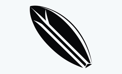 Surfboard silhouette, different shapes surfboards vector style silhouette illustration
