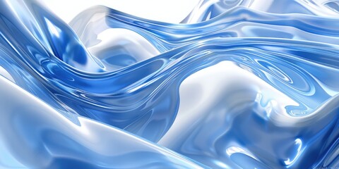 Obraz premium Abstract blue color wave flowing express the energetic ripple. Seamless texture of vividness curve swirling convey sense of harmony and wonderful scene perfect for effect and graphic design. AIG51.