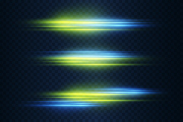 Effect moving speed light lines. Light laser beams.