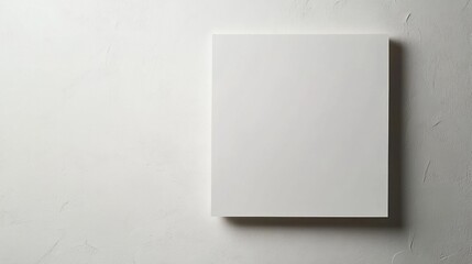 Blank white square object on textured backdrop