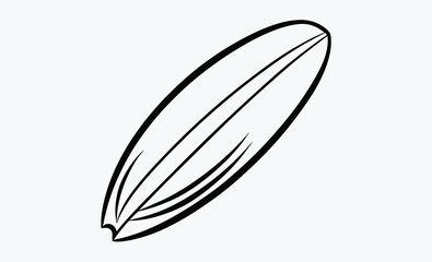 Surfboard silhouette, different shapes surfboards vector style silhouette illustration