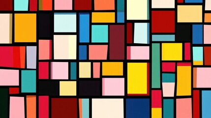 Vibrant geometric pattern of colorful rectangles