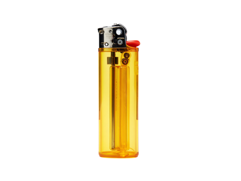 yellow lighter isolated on white background