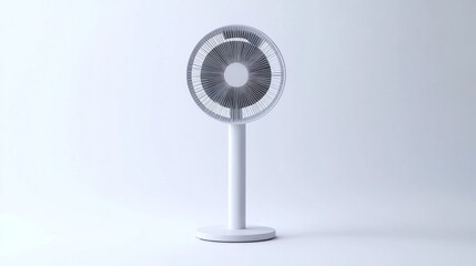 Modern, minimalist, white fan