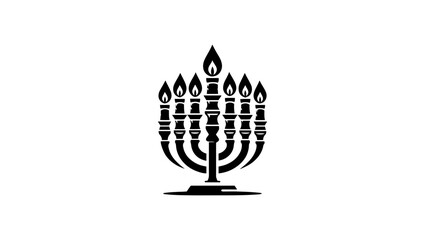 black white menorah illustration vector, 