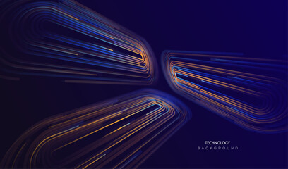 Cyber Big Data Flow Perspective Lines. Network Concept of AI. Artificial Intelligence Data Science. Technology Vector.